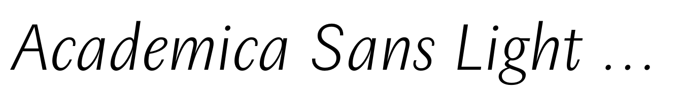 Academica Sans Light Italic
